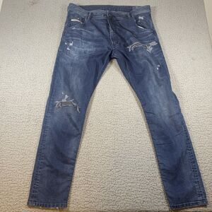 Diesel Krooley Distressed Jogger Sweatpant Jeans - Men's Size 40x32 Blue FLAW